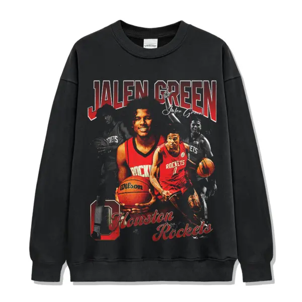 Jalen Green Sweatshirt NBA 2024 – Red Block Letters