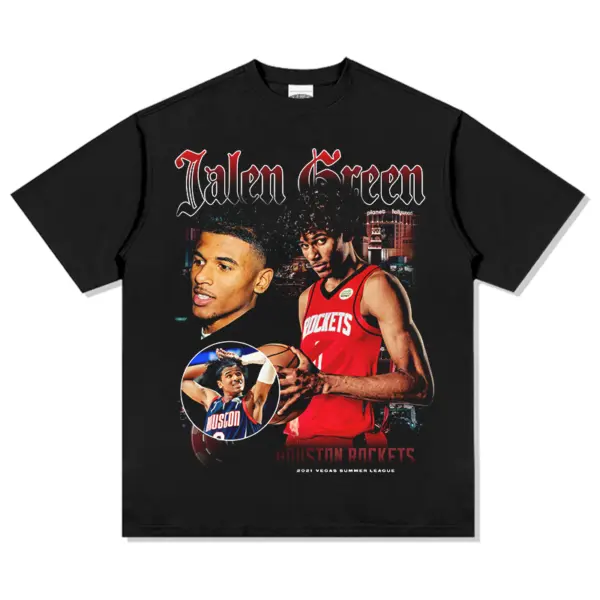 Jalen Green Tee NBA – Red Gothic Lettering