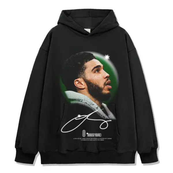 Jayson Tatum Hoodie NBA – Green Circle Portrait Signature