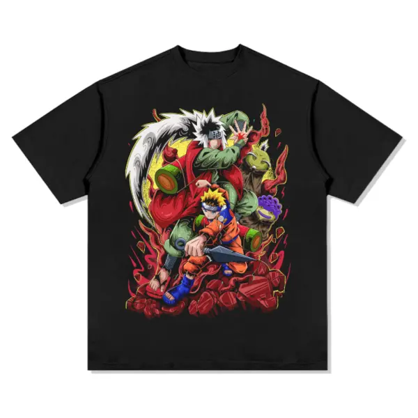 Jiraiya and Naruto Anime Tee – Toad and Red Smoke