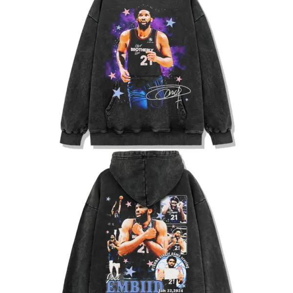 Joel Embiid Hoodie NBA 2024 – Purple Starburst
