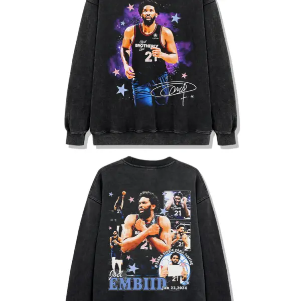 Joel Embiid Sweatshirt NBA 2024 – Purple Starburst