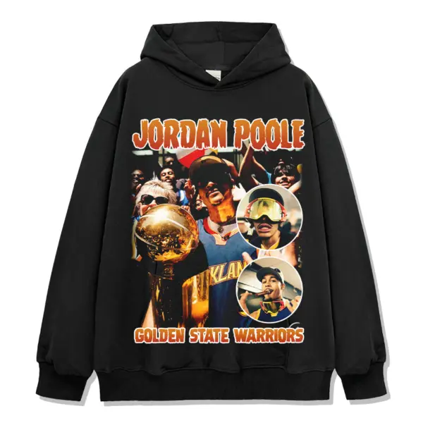 Jordan Poole Hoodie NBA – Orange Trophy Collage