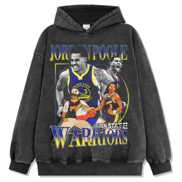 Jordan Poole Hoodie NBA 2024 – Blue Jersey Collage