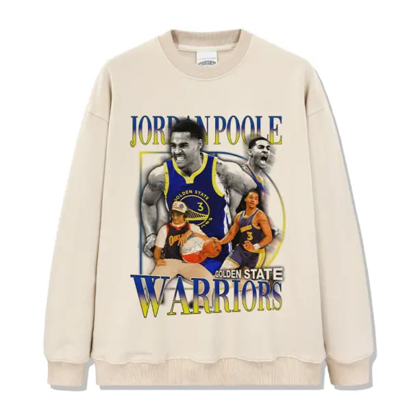 Jordan Poole Sweatshirt NBA 2024 – Blue Jersey Collage