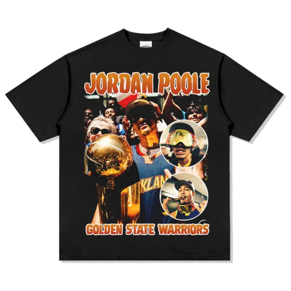 Jordan Poole Tee NBA – Orange Trophy Collage