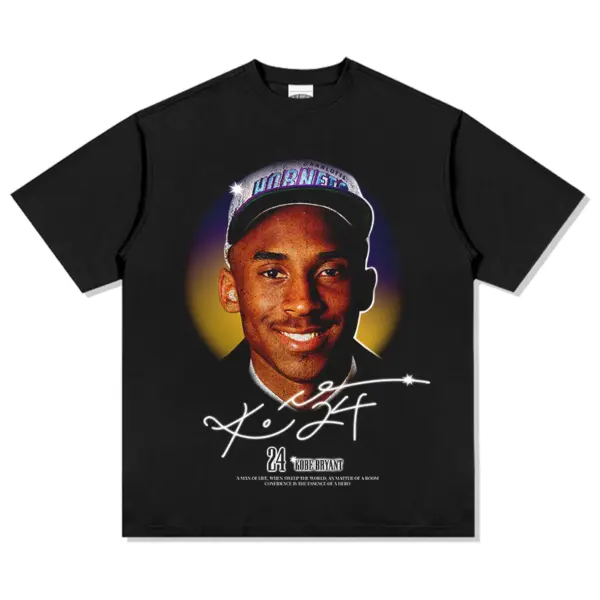 Kobe Bryant Tee NBA – Portrait with Signature