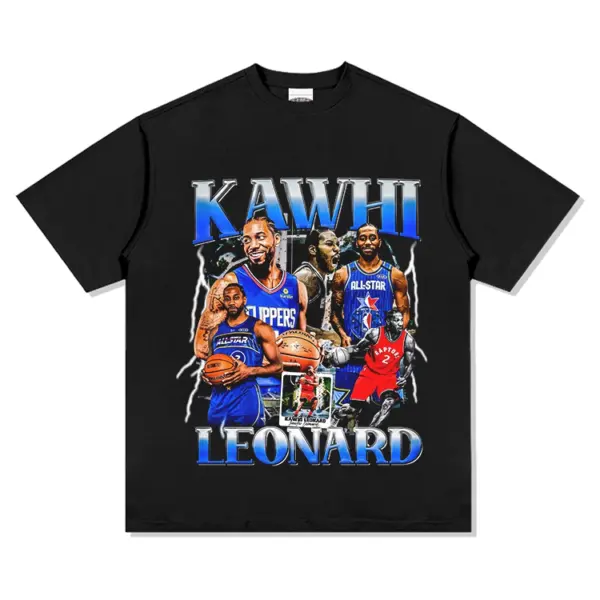 Kawhi Leonard Tee NBA 2024 – Blue Chrome Letters