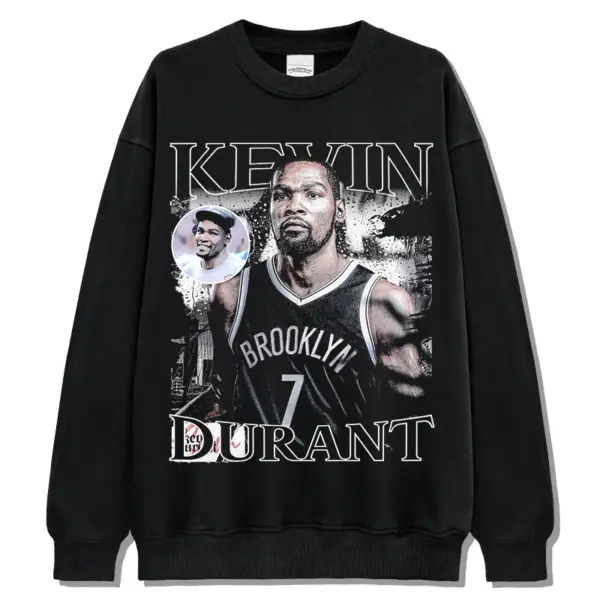 Kevin Durant Sweatshirt NBA – Black and White Portrait