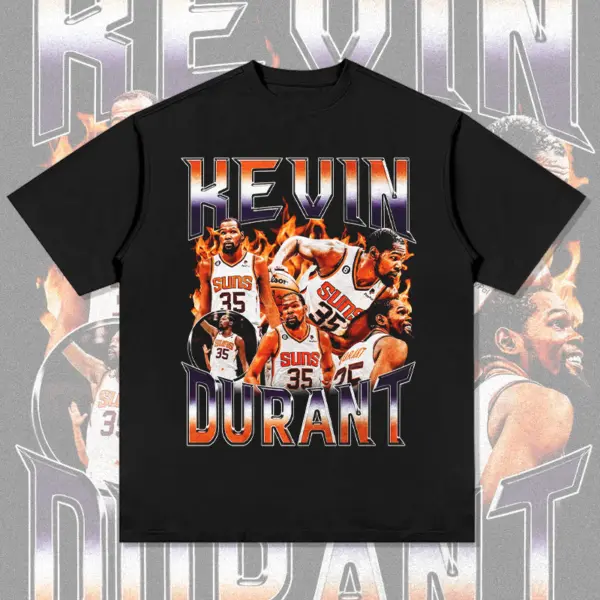 Kevin Durant Tee NBA 2024 – Orange Flame Suns Collage