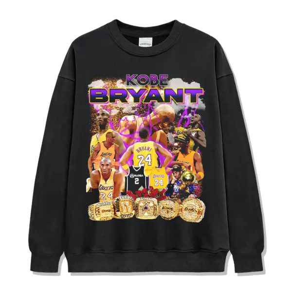 Kobe Bryant Sweatshirt NBA – Purple Letters, Five Rings