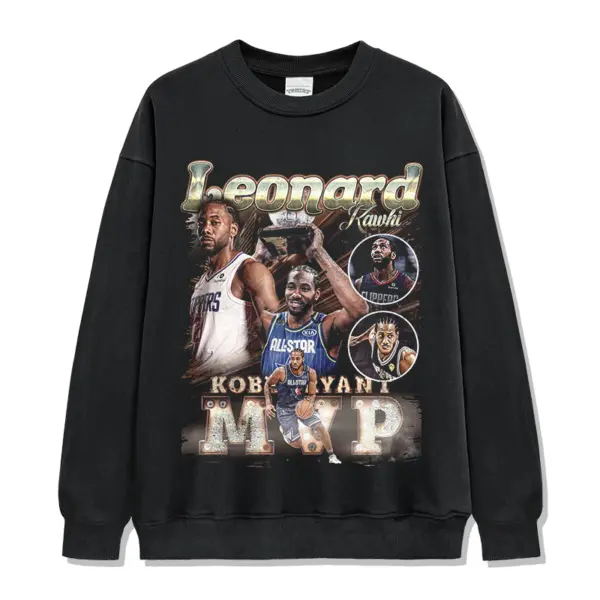 Kawhi Leonard Sweatshirt – All-Star MVP Trophy Collage