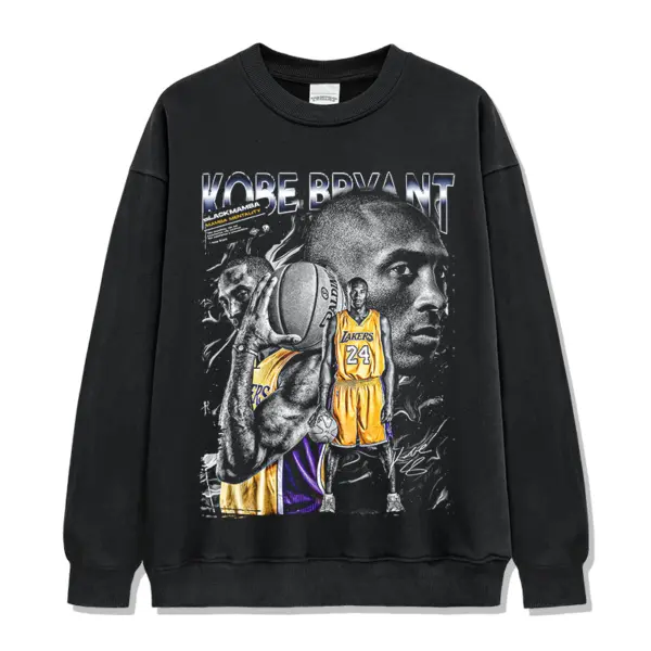 Kobe Bryant Sweatshirt NBA – Chrome Letters, Grey Portrait