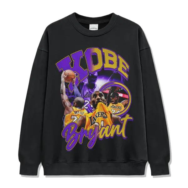 Kobe Bryant Sweatshirt NBA – Purple Script Letter Collage