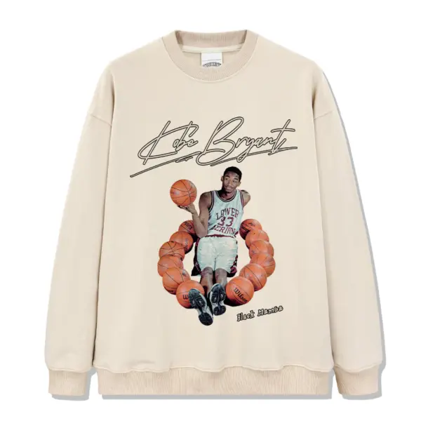 Kobe Bryant Sweatshirt NBA 2024 – Silver Script, Basketball Ring