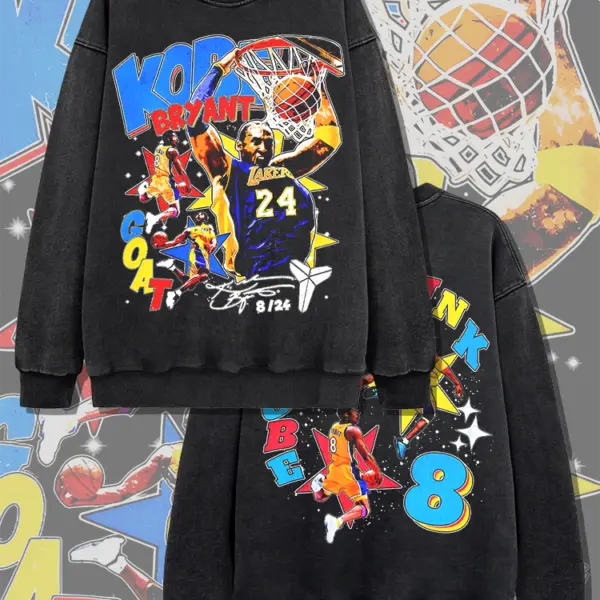 Kobe Bryant Sweatshirt NBA 2024 – Blue Letters, GOAT Dunk