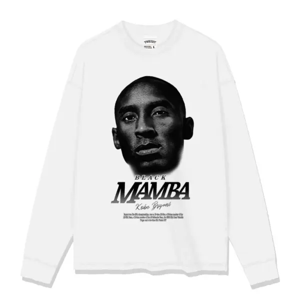 Kobe Bryant Sweatshirt NBA 2024 – Mono Portrait, Black Mamba Text
