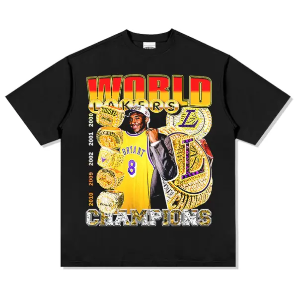 Kobe Bryant Tee NBA – World Champions Rings Print