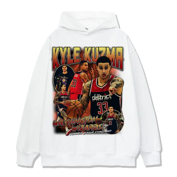 Kyle Kuzma Hoodie NBA 2024 – Orange Letters, Wizards 33