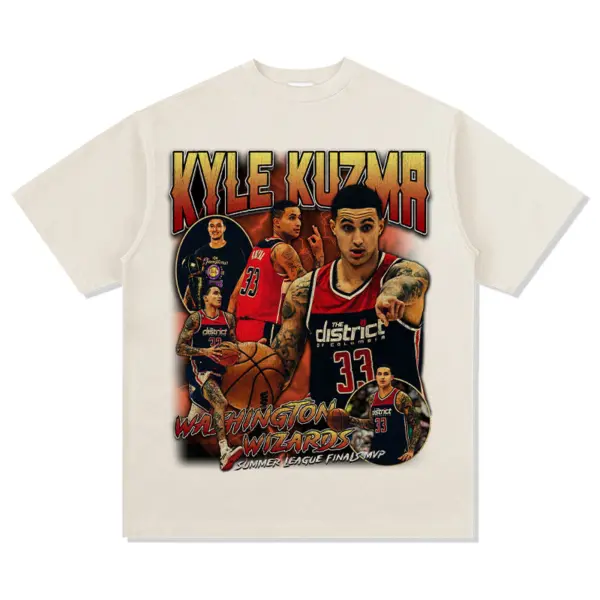 Kyle Kuzma Tee NBA 2024 – Orange Letters, Wizards 33