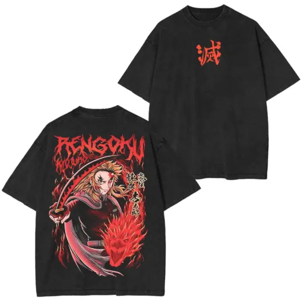 Kyojuro Rengoku Demon Slayer Oversized Graphic Tee