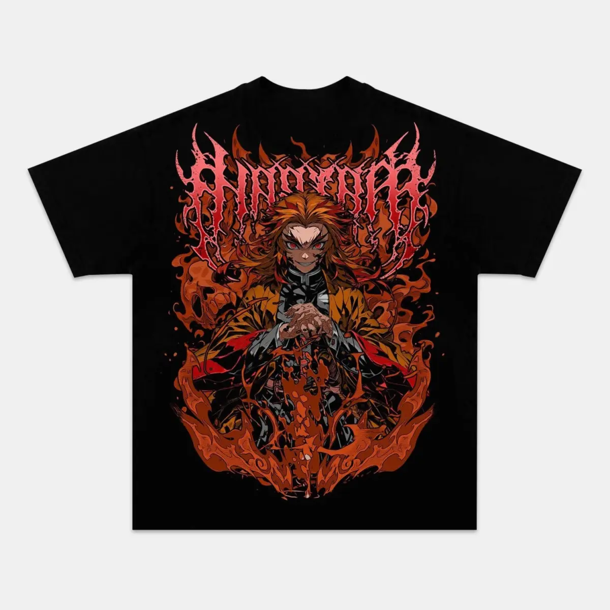 Kyojuro Rengoku Flame Hashira Oversized Graphic Tee — product image 2