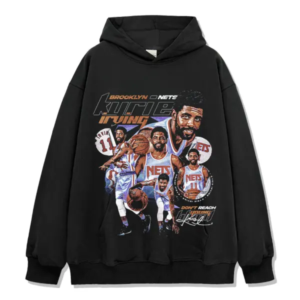 Kyrie Irving Hoodie NBA – Orange Brooklyn Nets Collage