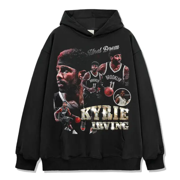 Kyrie Irving Hoodie NBA – Uncl Drew Script, Red Collage