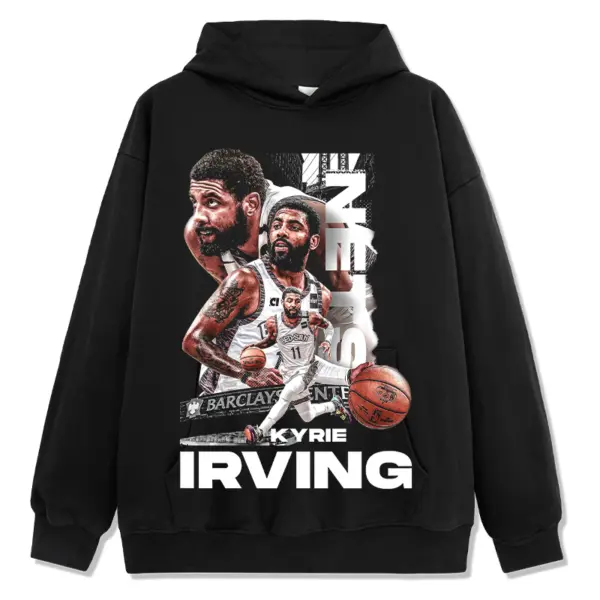 Kyrie Irving Hoodie NBA – Grey Collage White Letters
