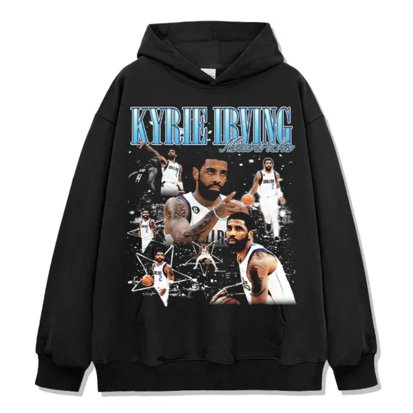 Kyrie Irving Hoodie NBA – Blue Letters Star Collage