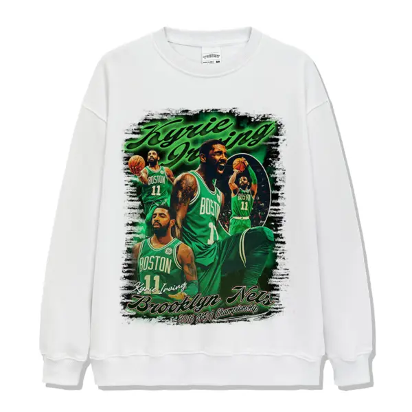 Kyrie Irving Sweatshirt NBA 2024 – Green Script Collage