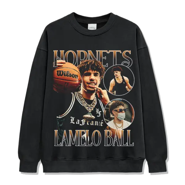 LaMelo Ball Sweatshirt NBA – Gold Hornets Collage