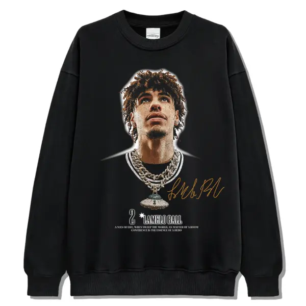 LaMelo Ball Sweatshirt NBA 2024 – Portrait Gold Signature