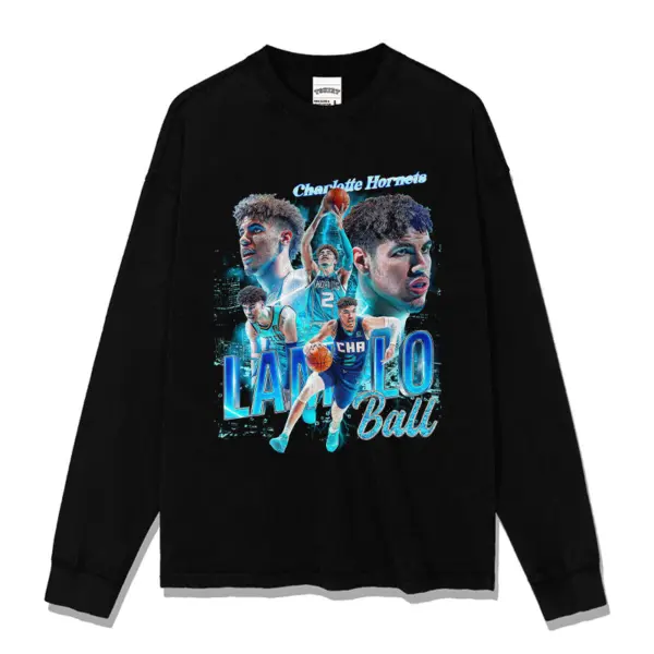 LaMelo Ball Sweatshirt NBA 2024 – Teal Block Letters