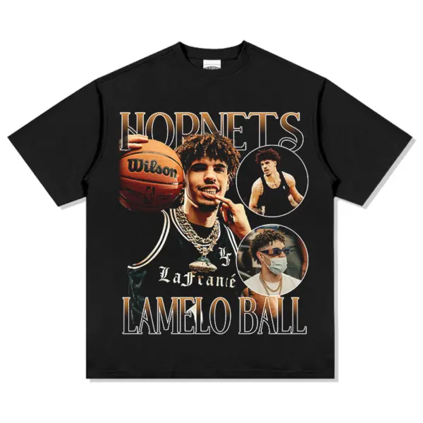 LaMelo Ball Tee NBA – Gold Hornets Collage