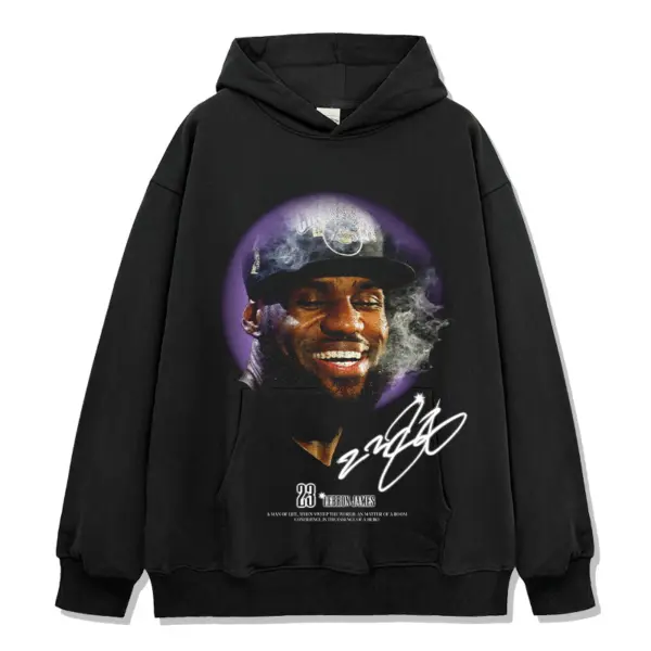 LeBron James Hoodie NBA – Smiling Portrait Purple Halo