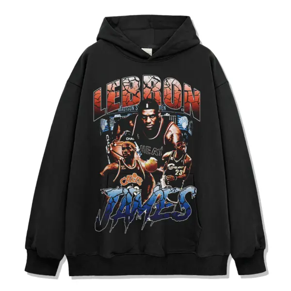 LeBron James Hoodie NBA – Red and Blue Letters Collage