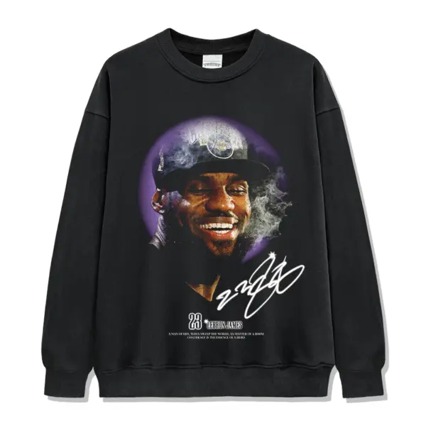 LeBron James Sweatshirt NBA – Smiling Portrait Purple Halo