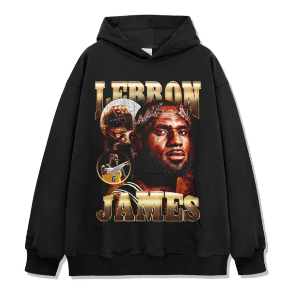 LeBron James Hoodie NBA – Crown Portrait Gold Letters