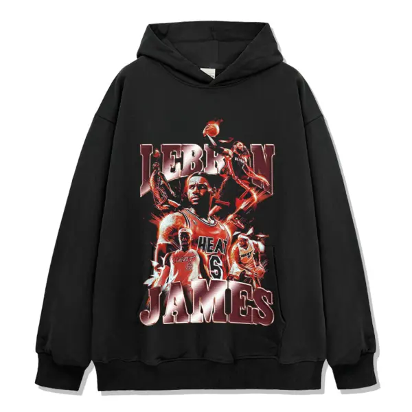 LeBron James Hoodie NBA – Red Heat Jersey Collage