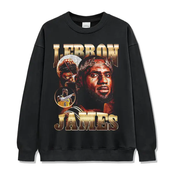 LeBron James Sweatshirt NBA – Crown Portrait Gold Letters