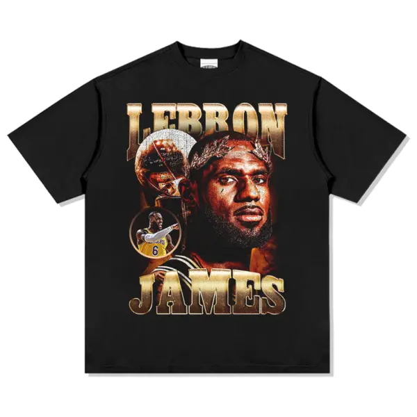 LeBron James Tee NBA – Crown Portrait Gold Letters