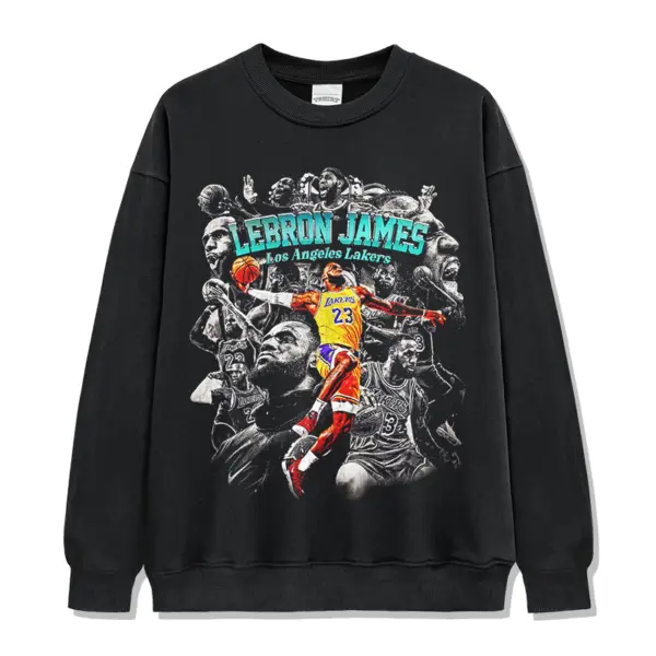 LeBron James Sweatshirt NBA – Teal Name Dunk Photo