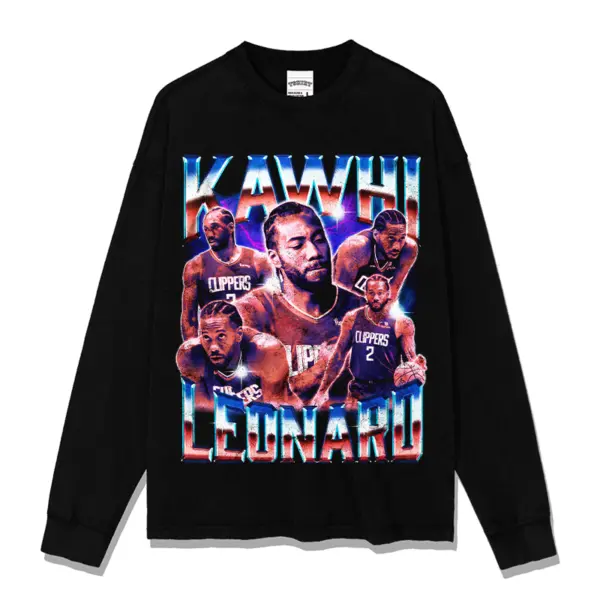 Kawhi Leonard Sweatshirt NBA 2024 – Chrome Letters Red Glow