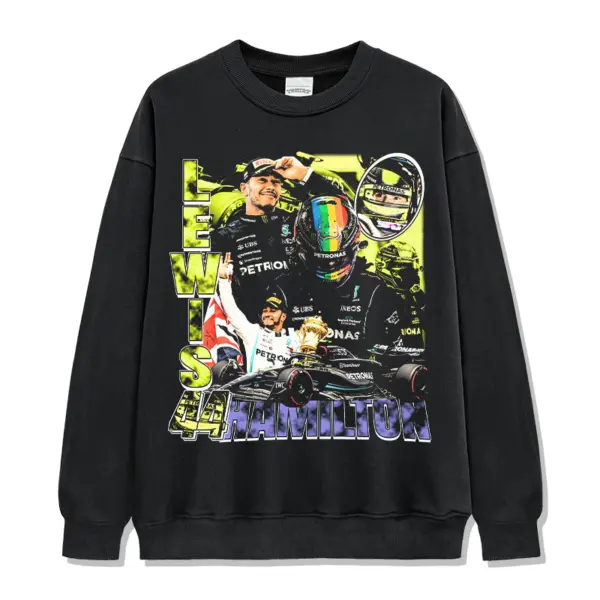 Lewis Hamilton Sweatshirt – Neon Green Collage