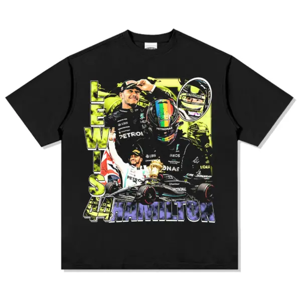 Lewis Hamilton Tee – Neon Green Collage