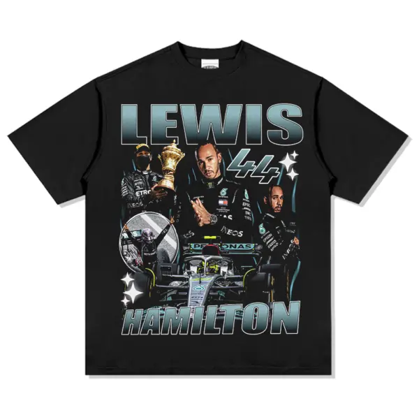Lewis Hamilton Tee – Chrome Letters Trophy Collage