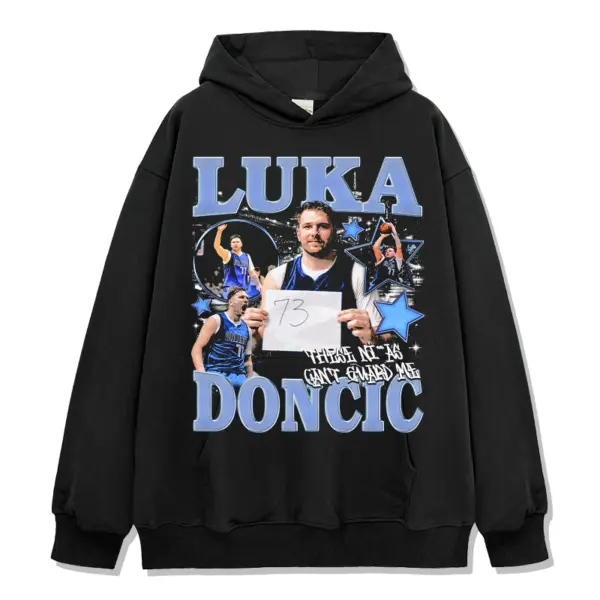 Luka Doncic Hoodie NBA – Light Blue Letters 73 Sign