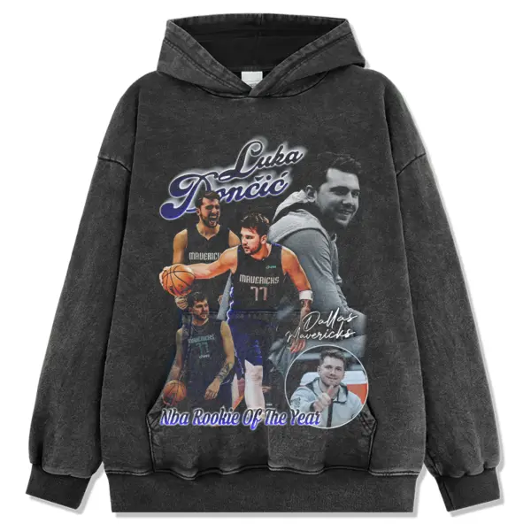 Luka Dončić Hoodie NBA 2024 – Blue Script Lettering