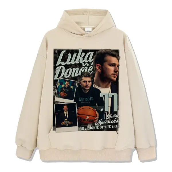 Luka Dončić Hoodie NBA 2024 – Grey Photo Panel